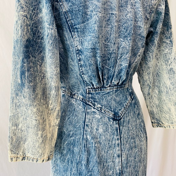 TIMELY TRENDS Vintage Sexy Acid Wash 80s Denim Dress - Picture 9 of 12